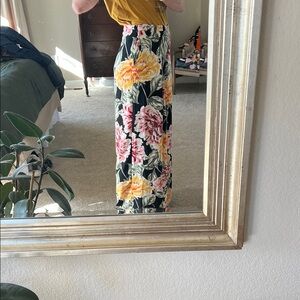 Forever 21 Floral Print pants with Pink and Yellow Accents